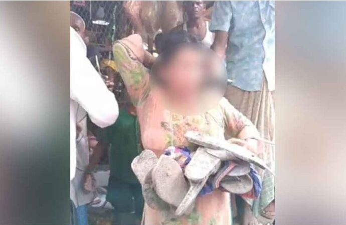 ভোলায় প্রকাশ্যে নারীকে জুতার মালা পড়িয়ে হেনস্থা, আটক ৪