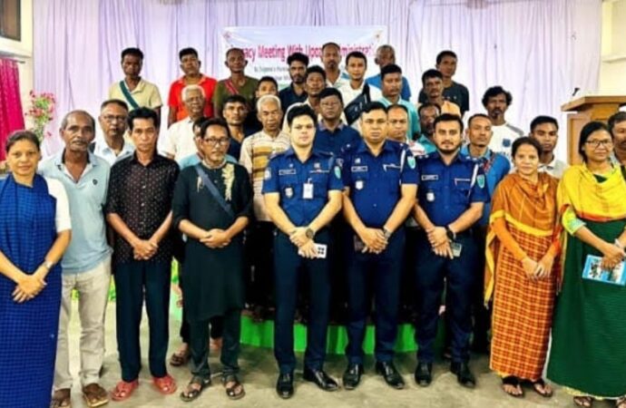 কুলাউড়ায় পাহাড়ি পুঞ্জিতে শান্তির বার্তা দিলেন ওসি