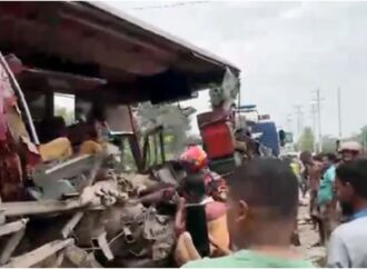 হবিগঞ্জে শায়েস্তাগঞ্জে দুটি বাসের সংঘর্ষে হতাহত ৩, আহত ২০