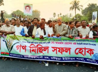 গাংনীতে বিএনপির প্রাথীর পক্ষে মহামিছিল