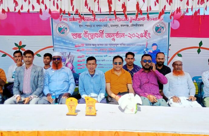 মাধবপুর ইউনিয়ন ওয়ার্ডকাপ ক্রিকেটের উদ্বোধন