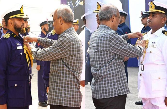 ৪০ কোস্ট গার্ড সদস্যকে পদক প্রদান করলেন মাননীয় স্বরাষ্ট্র উপদেষ্টা