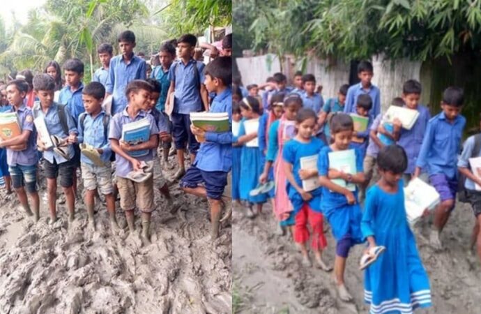তাড়াশে বেহাল সড়ক, দুর্ভোগে শিক্ষার্থীসহ হাজারো মানুষ