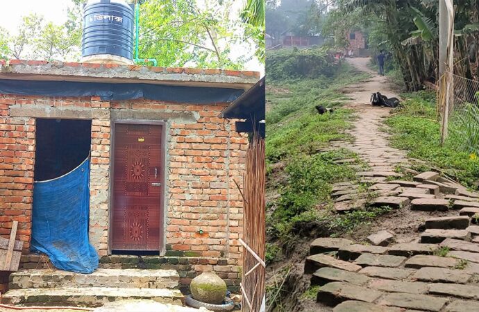 গোপালপুরে সড়কের ইট উধাও, অভিযোগের তীর ইউপি সদস্যের দিকে