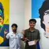 বাকৃবির হলের দেয়ালে ঠাঁই পেল ম্যারাডোনা-পেলে